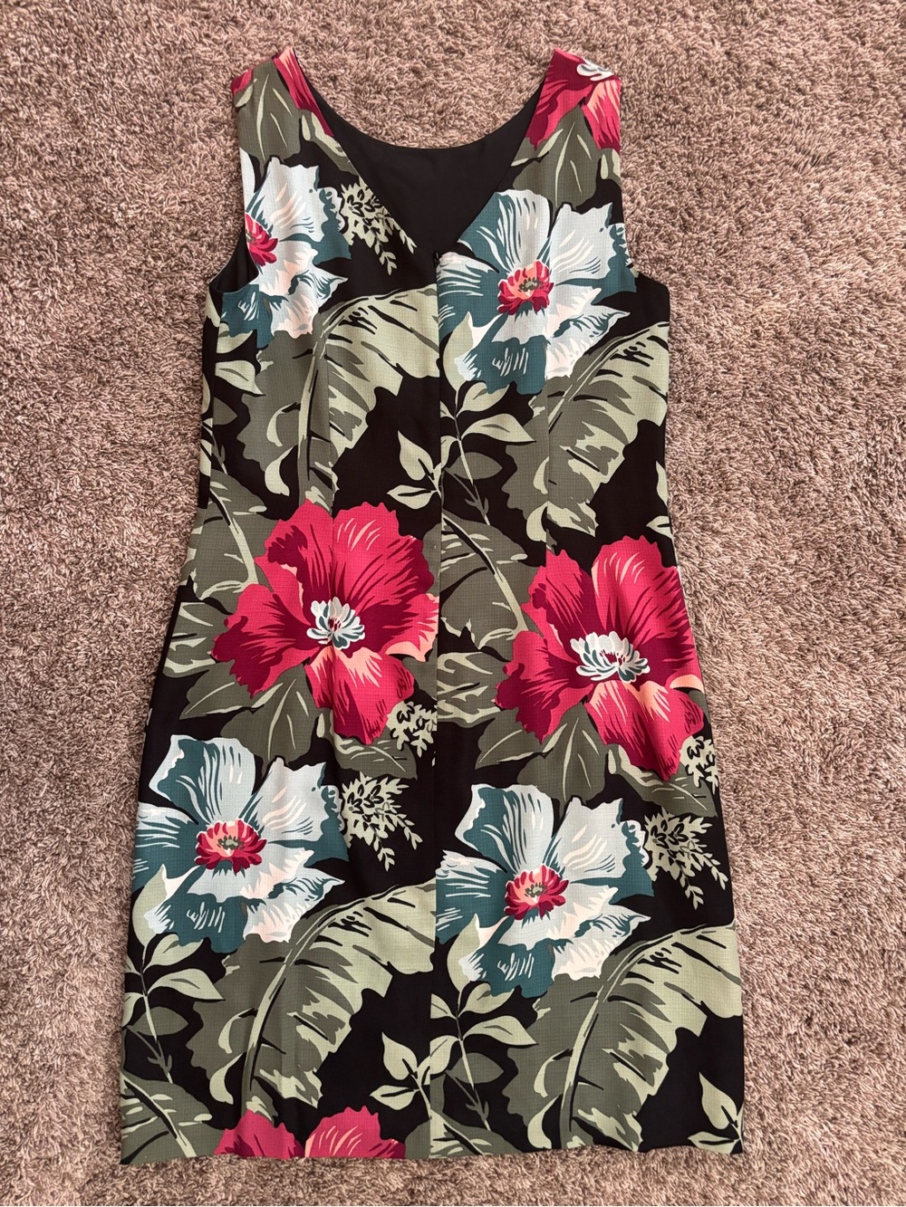 Vintage Tommy Bahama 100% Silk Tropical Hibiscus Maxi Dress Size 8 - Picture 7 of 9